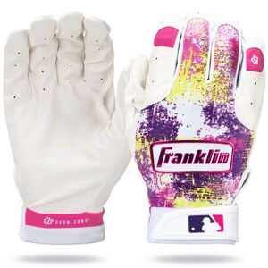 Franklin Youth Tee Ball Batting Gloves White/Pink/Purple