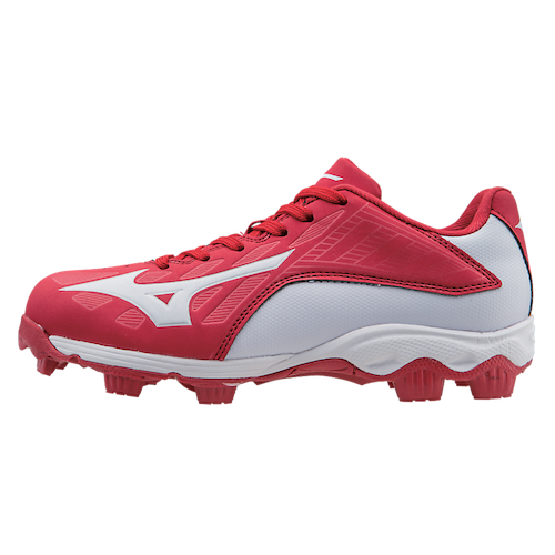 red mizuno cleats