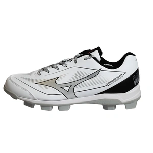 Mizuno Cushion Revo TPU Cleats | White Silver Black
