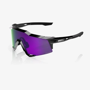 100 Percent SPEEDCRAFT - Polished Black - HiPER Polarized Lavender