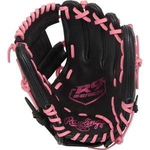 Rawlings R9 Youth 11.25 Inch Baseball Glove | Black & Pink