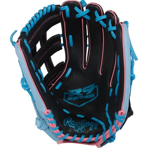 Rawlings R9 12.75 Inch Baseball Glove | Blue & Pink