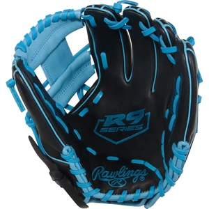 Rawlings R9 11.5 Inch Baseball Glove | Black & Columbia