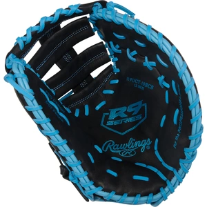Rawlings R9 13 Inch First Base Mitt | Black & Carolina Blue
