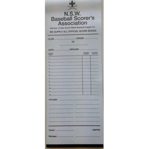 NSW Scorers Baseball Line Up Pad